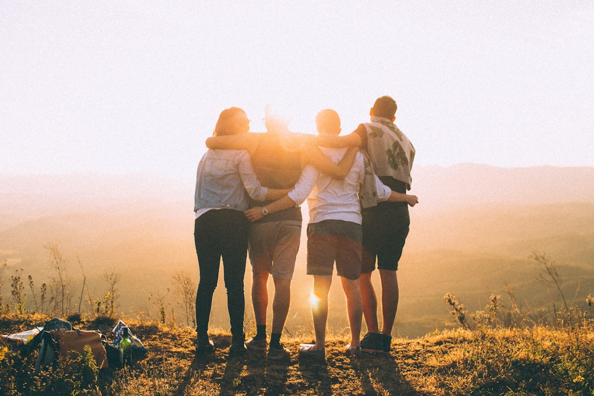 Friends at sunset